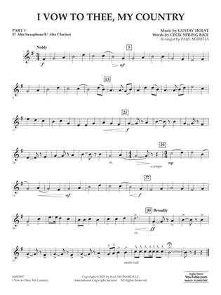 I Vow To Thee, My Country (arr. Paul Murtha) - Pt.3 - Eb Alto Sax/Alto Clar.
