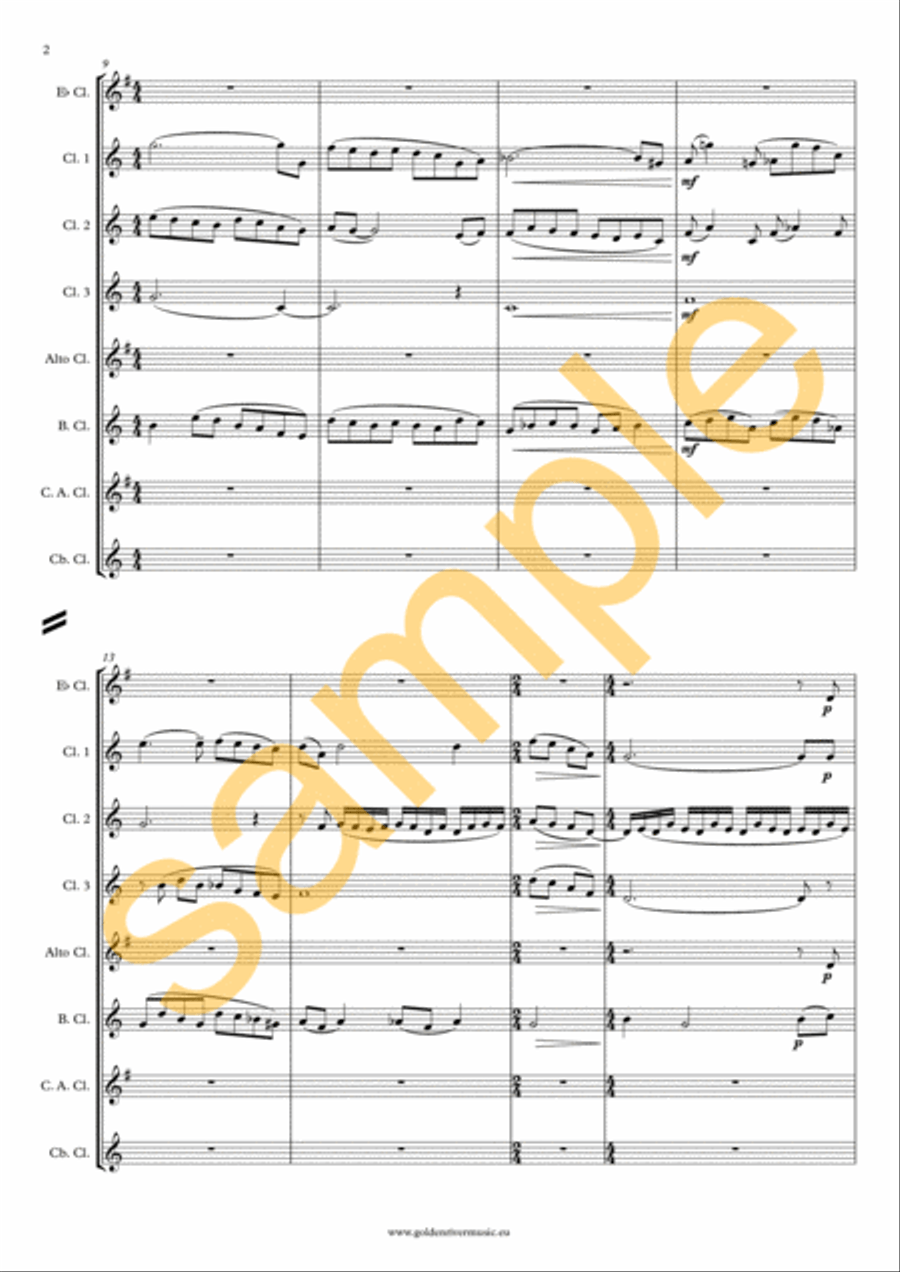 Cinema Paradiso - clarinet choir Clarinet Choir scores gallery preview page 3
