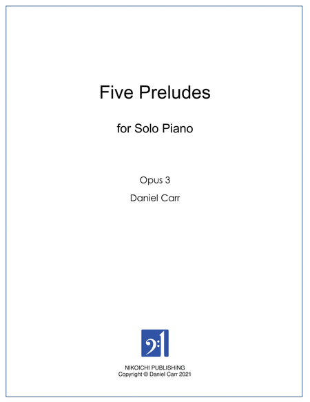 Five Preludes for Solo Piano - Opus 3 image number null