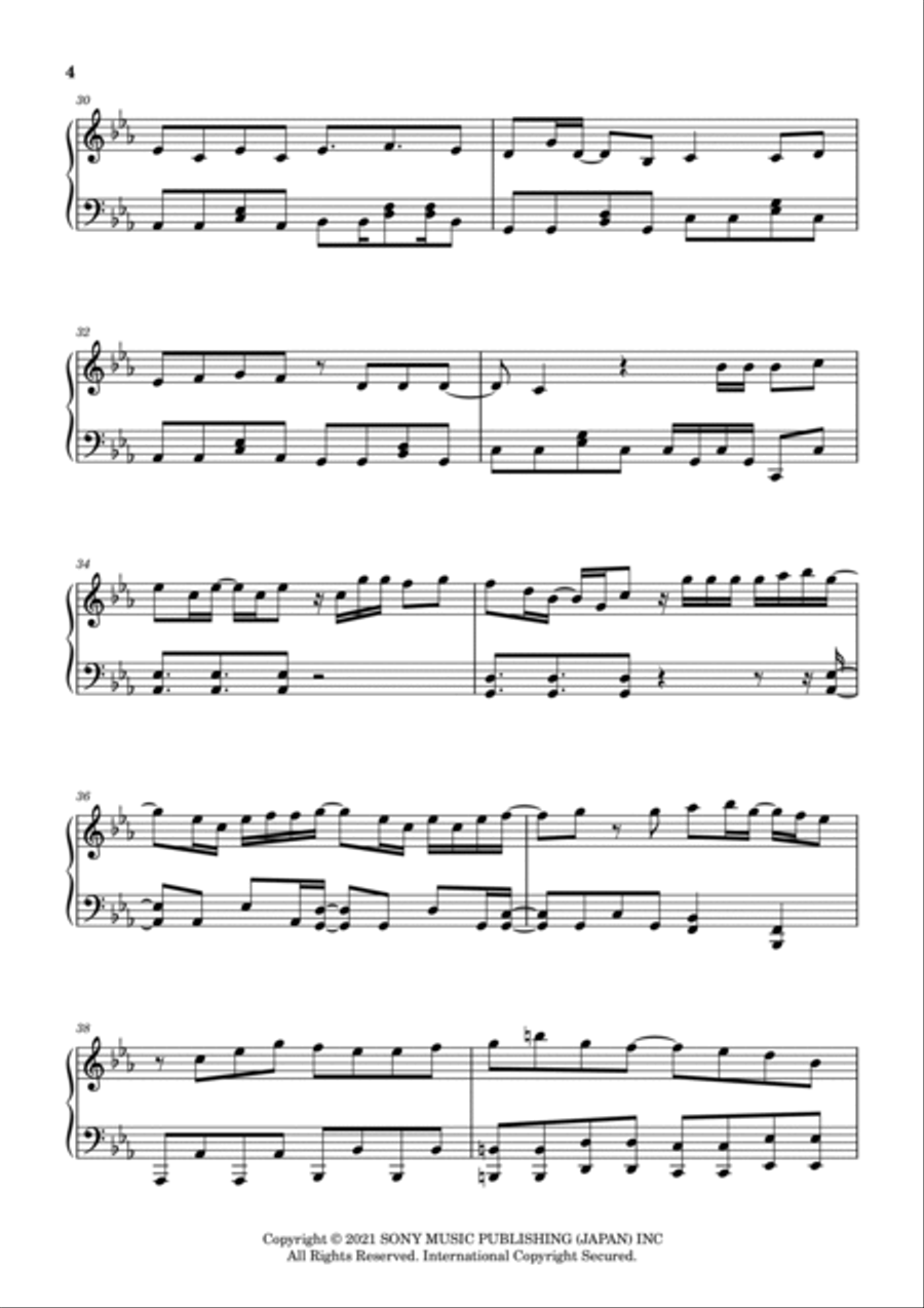 Yoruni Kakeru Yoruni Kakeru Piano Solo scores gallery preview page 4