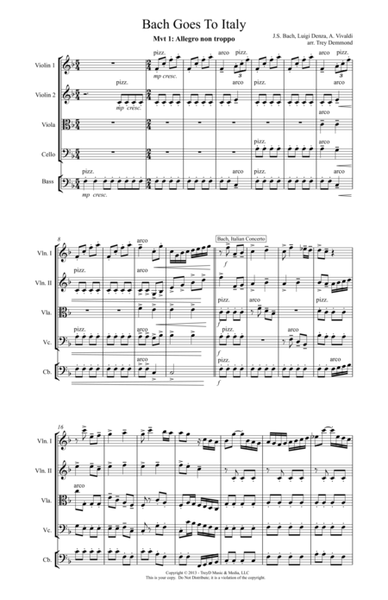 Bach Goes To Italy - Orchestral Suite - Mvt. 1 - SCORE image number null