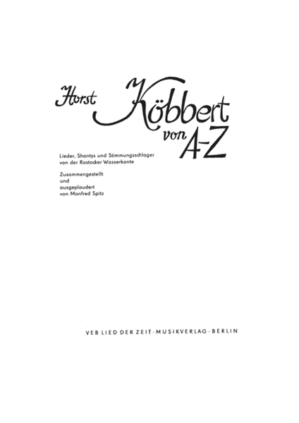Horst Kobbert von A-Z