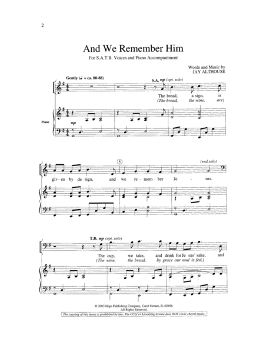 And We Remember Him 4-Part scores gallery preview page 2