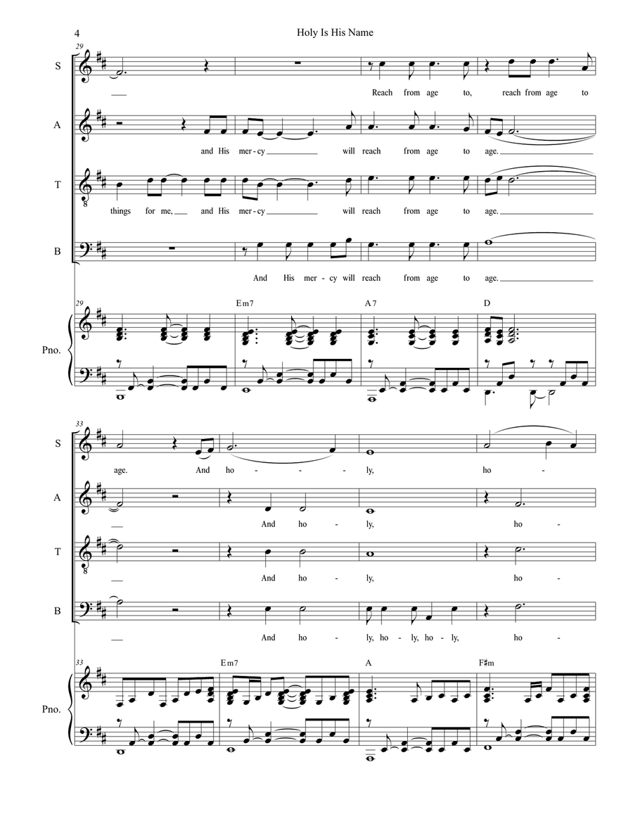 Holy Is His Name 4-Part scores gallery preview page 4