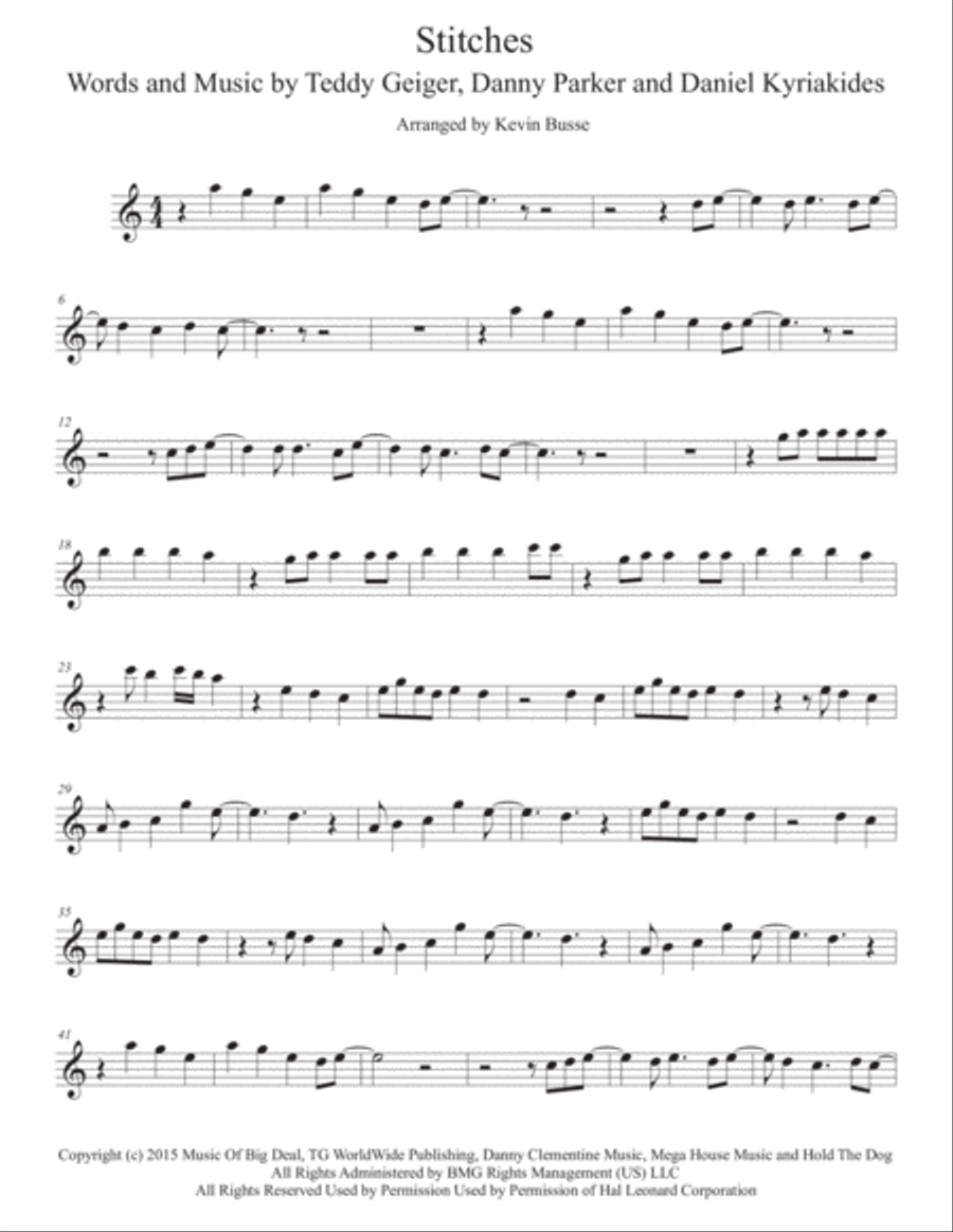 Stitches Oboe Solo scores gallery preview page 1