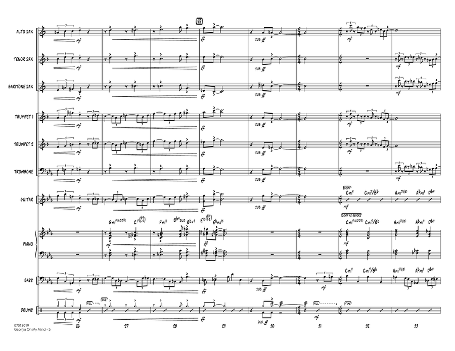 Georgia on My Mind - Full Score Jazz Ensemble scores gallery preview page 5