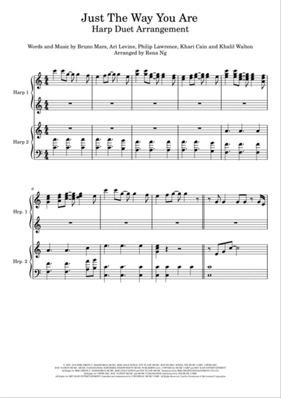 Just The Way You Are Harp scores gallery preview page 3