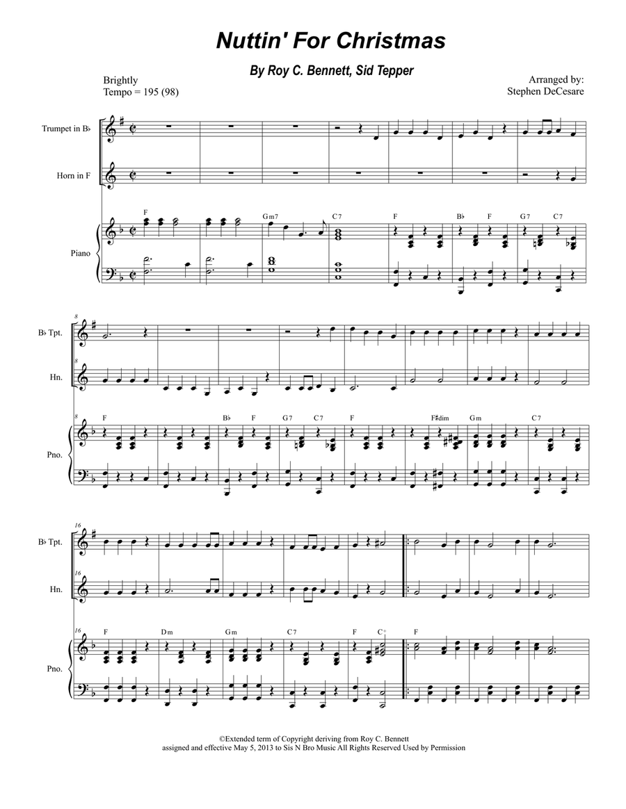 Nuttin' For Christmas Nuttin' For Christmas Brass Duet scores gallery preview page 1