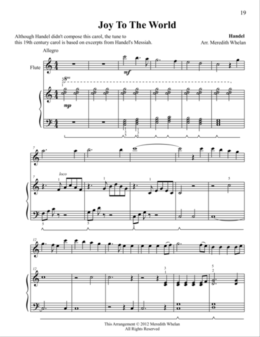 Christmas Duets for Flute & Piano: Joy To The World Woodwind Duet scores gallery preview page 1