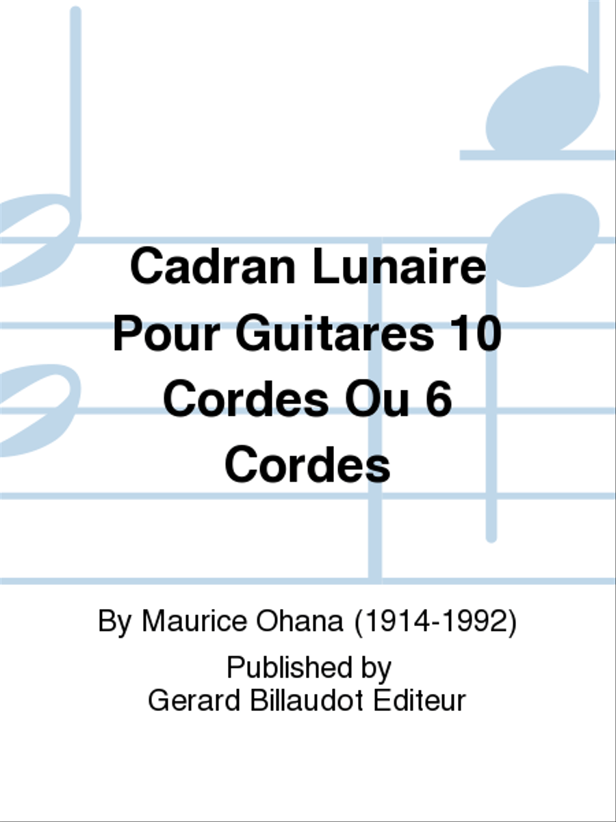 Cadran Lunaire Pour Guitares 10 Cordes Ou 6 Cordes