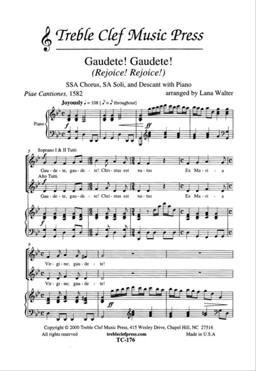 Gaudete! Gaudete! (Rejoice! Rejoice!) SSA scores gallery preview page 1