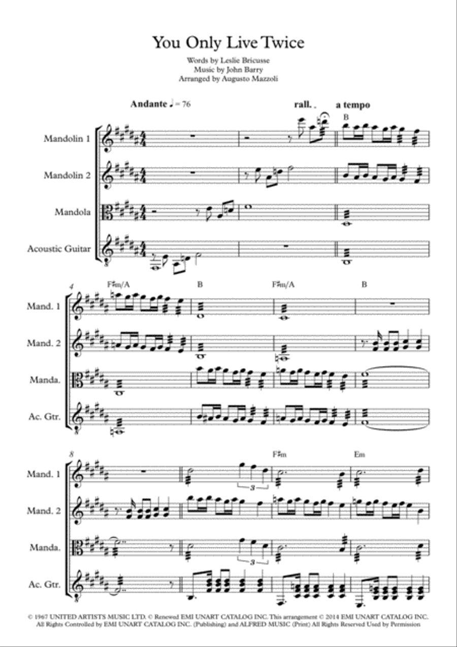 You Only Live Twice Small Ensemble scores gallery preview page 1
