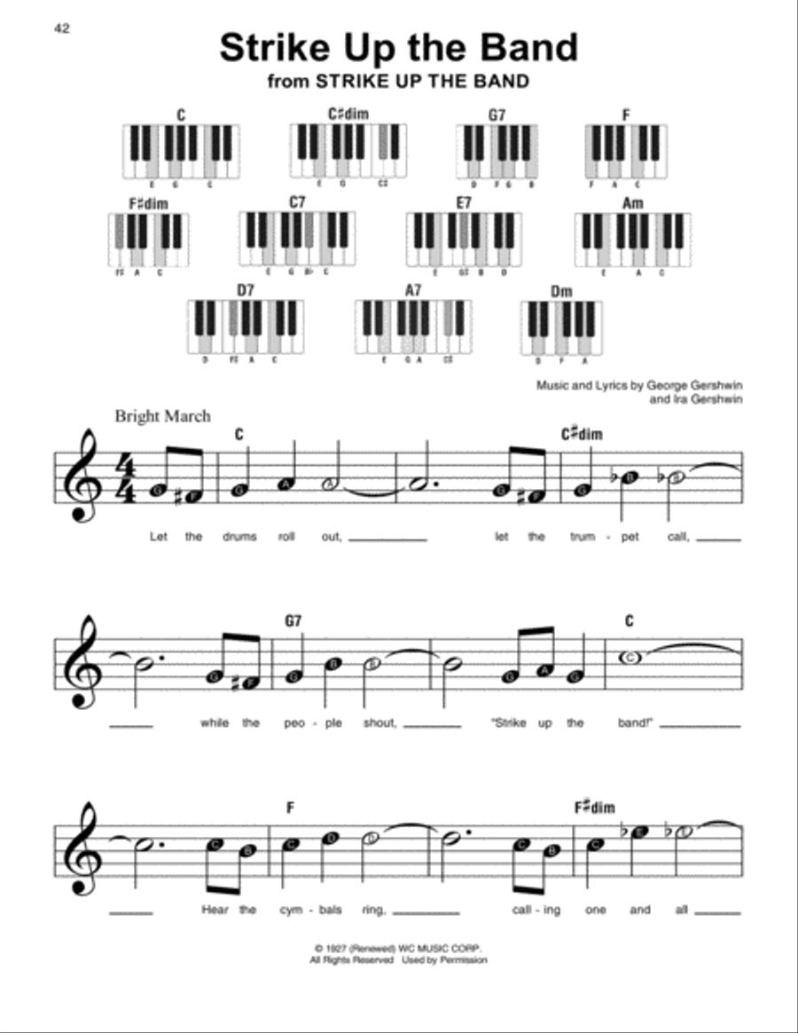 Strike Up The Band (from Strike Up The Band) Easy Piano scores gallery preview page 1
