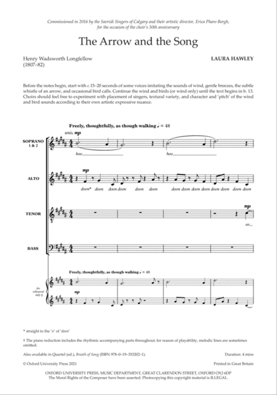The Arrow and the Song SSATB scores gallery preview page 2