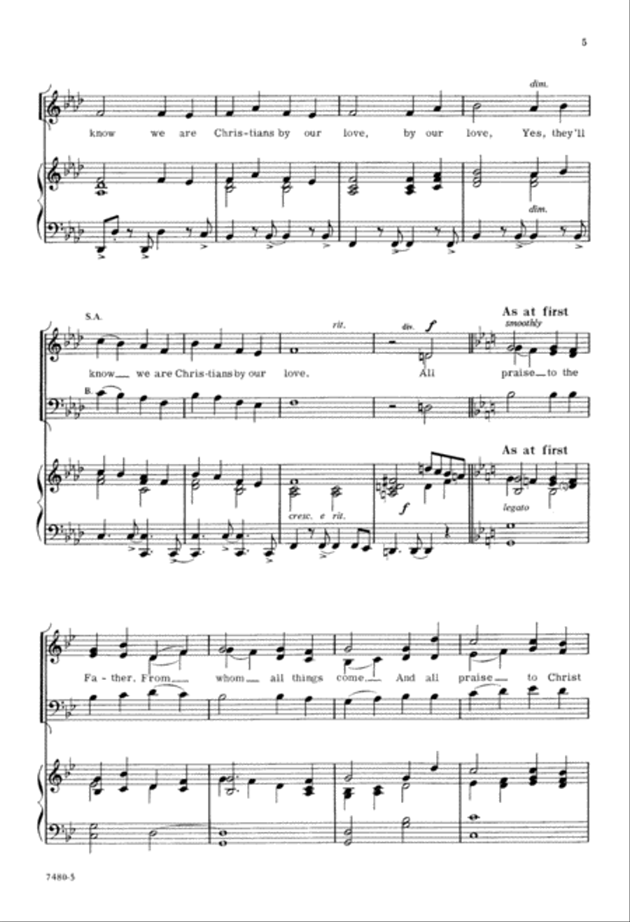 They'll Know We Are Christians By Our Love 3-Part scores gallery preview page 5