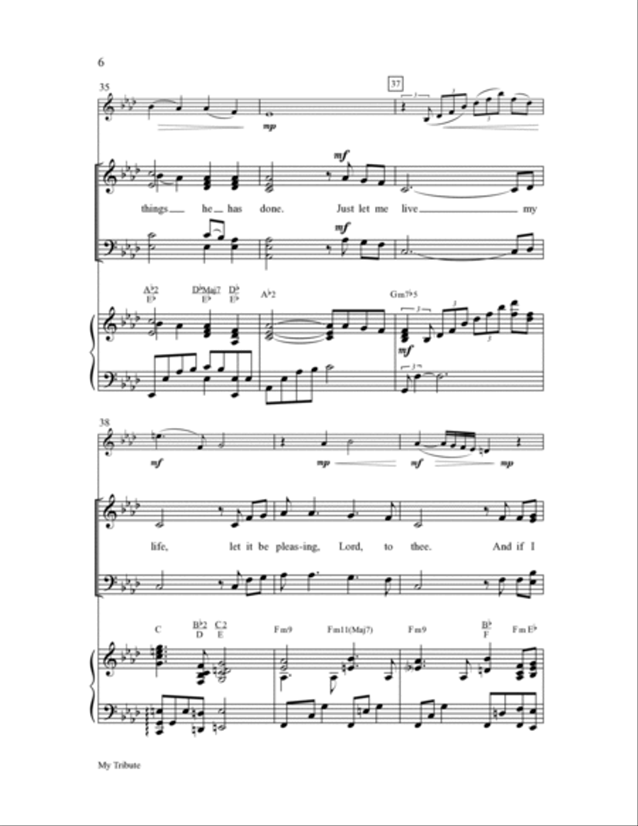 My Tribute My Tribute Choir scores gallery preview page 6