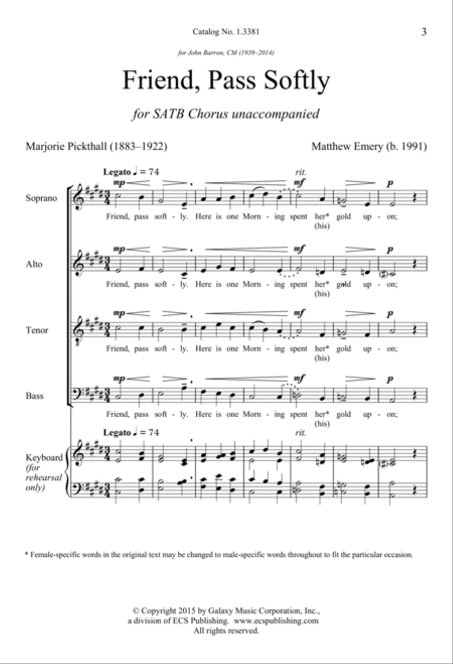 Friend, Pass Softly 4-Part scores gallery preview page 2