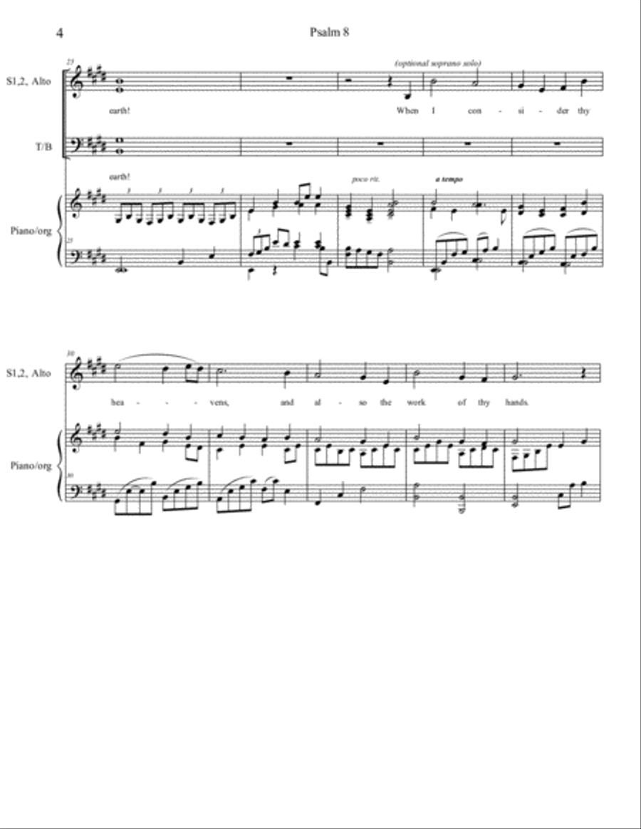 Psalm 8 4-Part scores gallery preview page 4