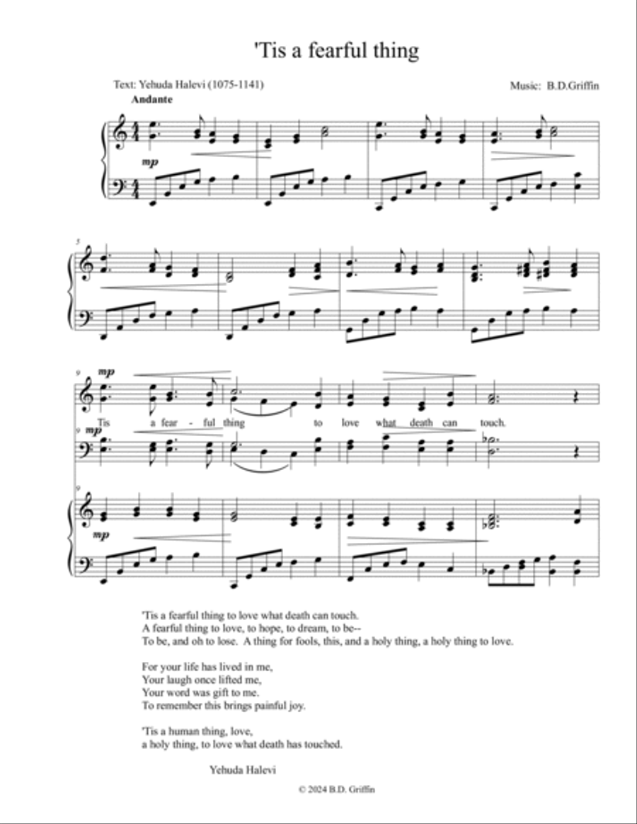 Tis a fearful Thing Tis a fearful Thing 4-Part scores gallery preview page 3