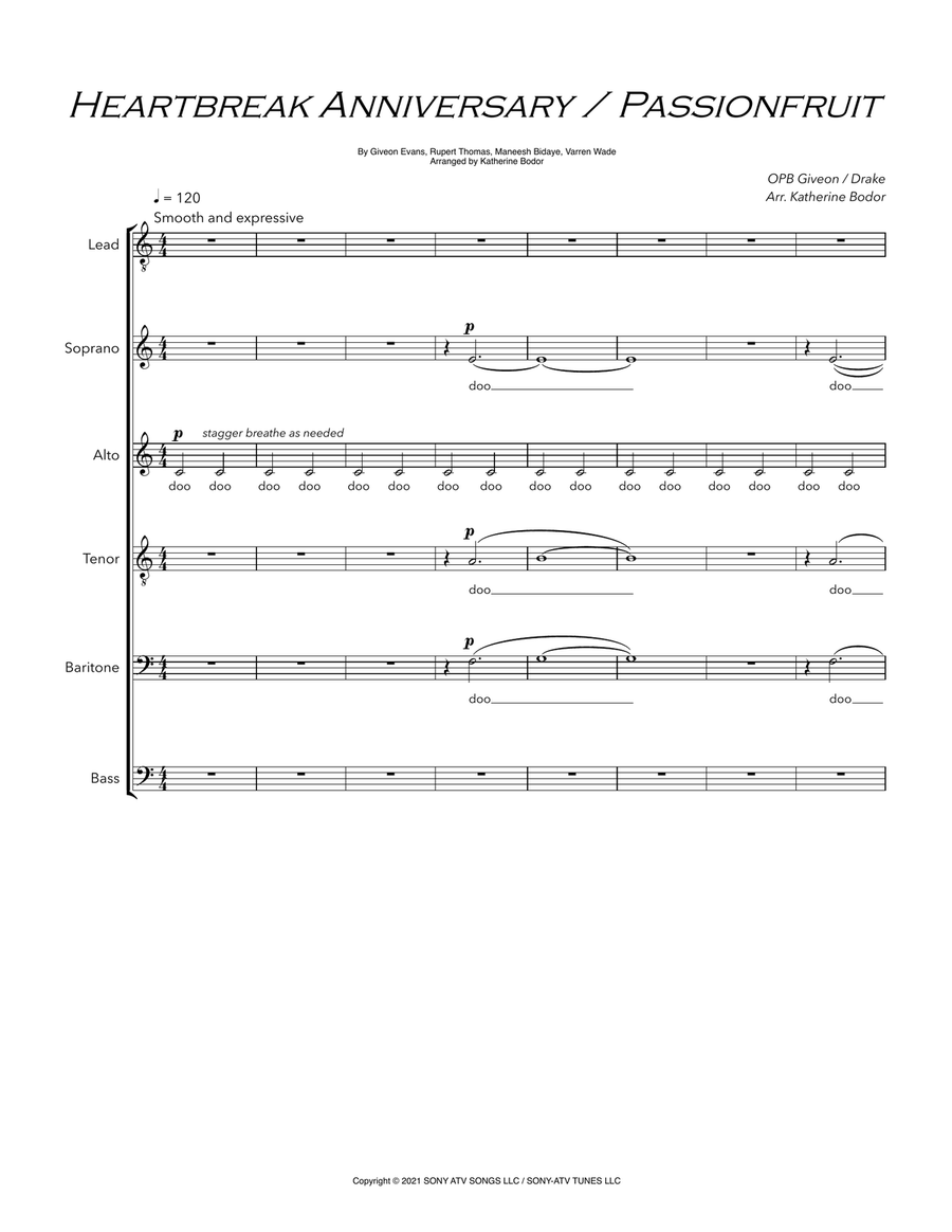Heartbreak Anniversary A Cappella scores gallery preview page 1
