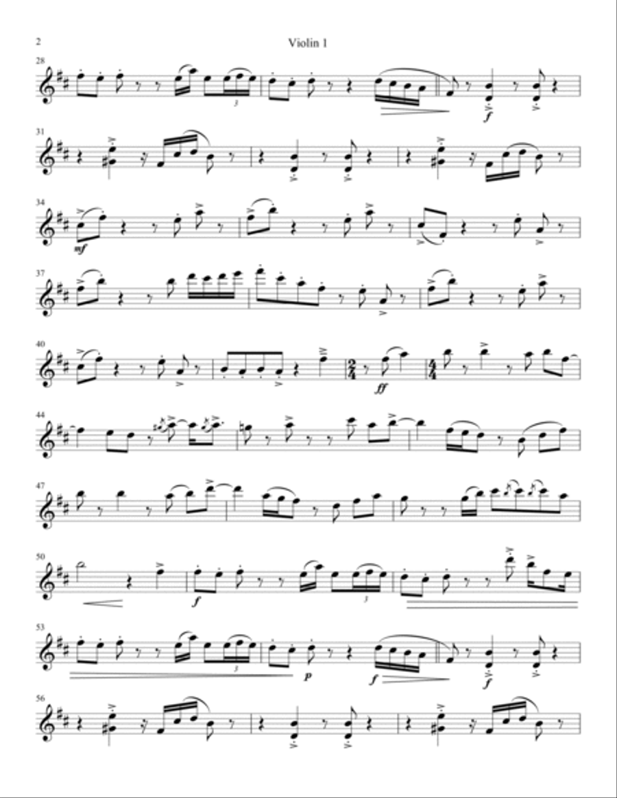Bungle (arr. John O'Hara) - Violin 1 String Quartet scores gallery preview page 2