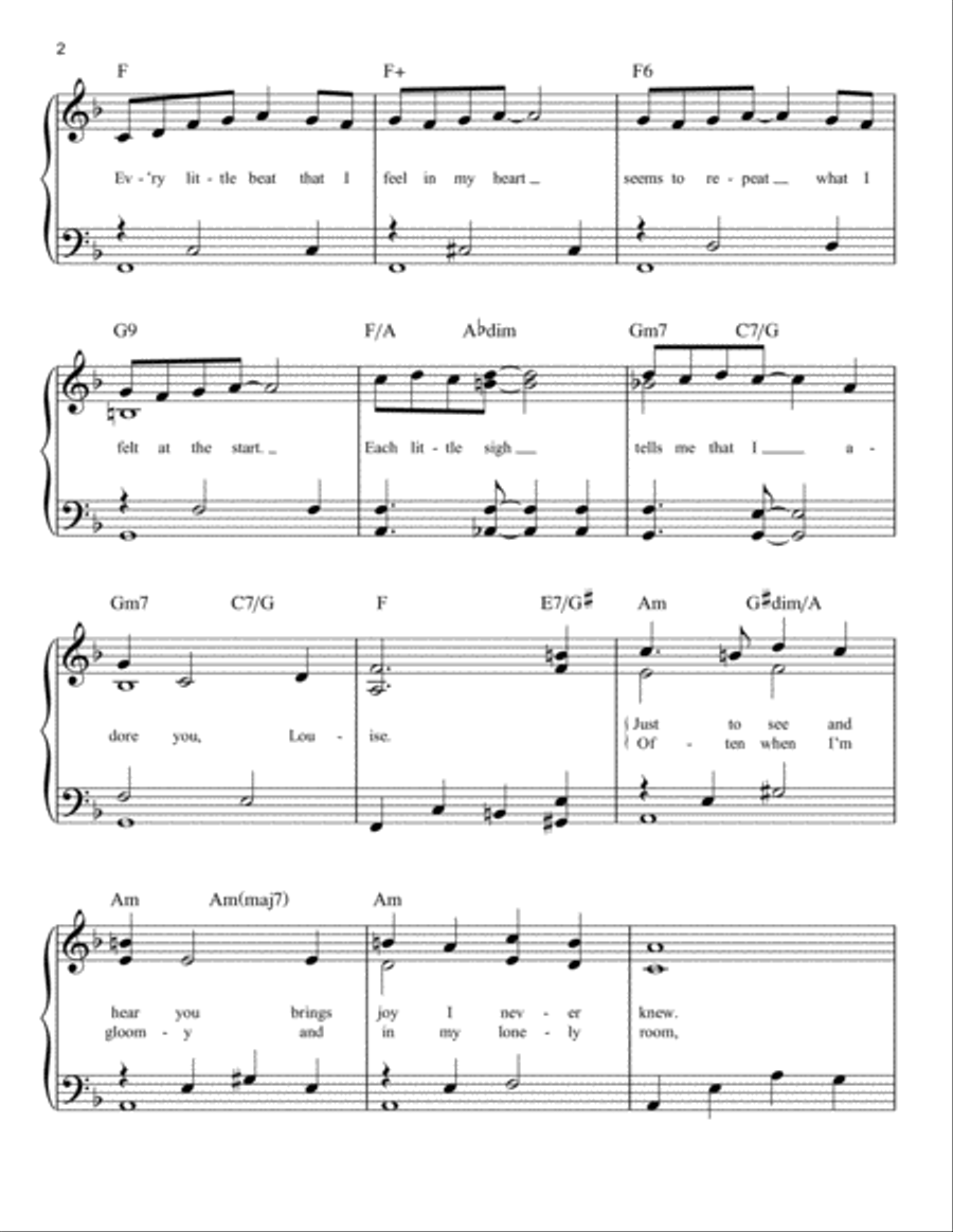 Louise Easy Piano scores gallery preview page 2