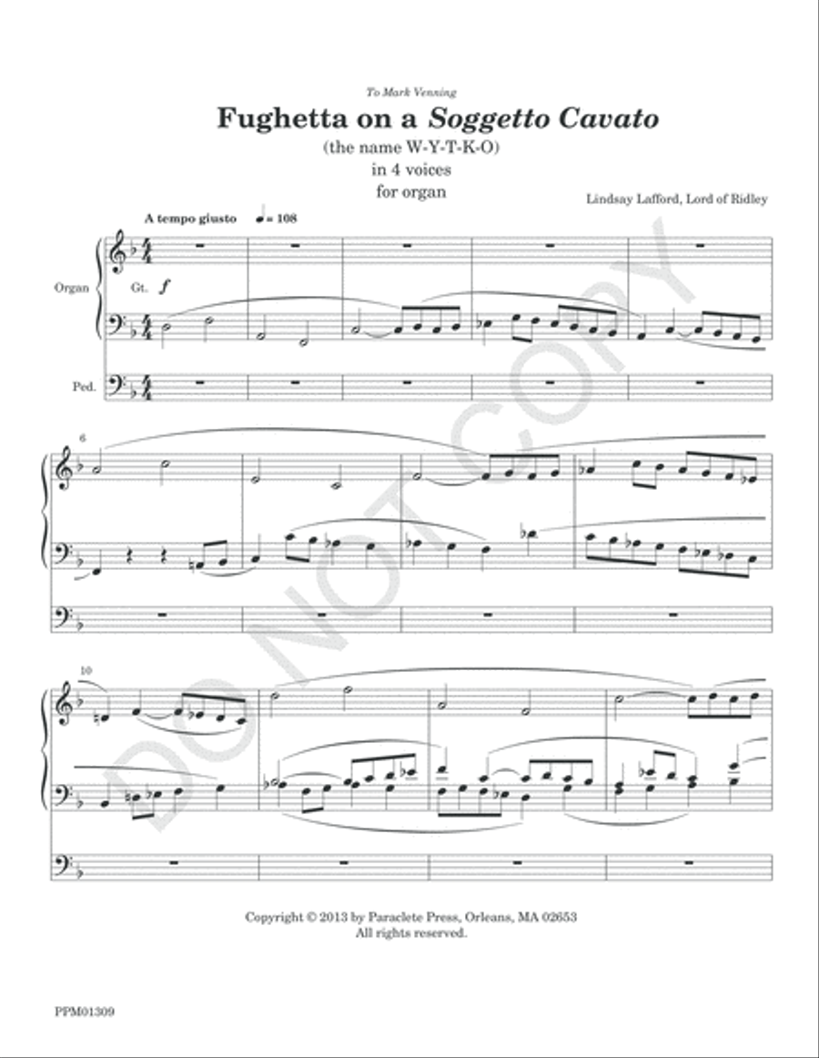 Fughetta on a Soggetto Cavato Voice scores gallery preview page 4