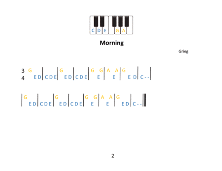 Beginner Classics (pre-staff piano) Easy Piano scores gallery preview page 6