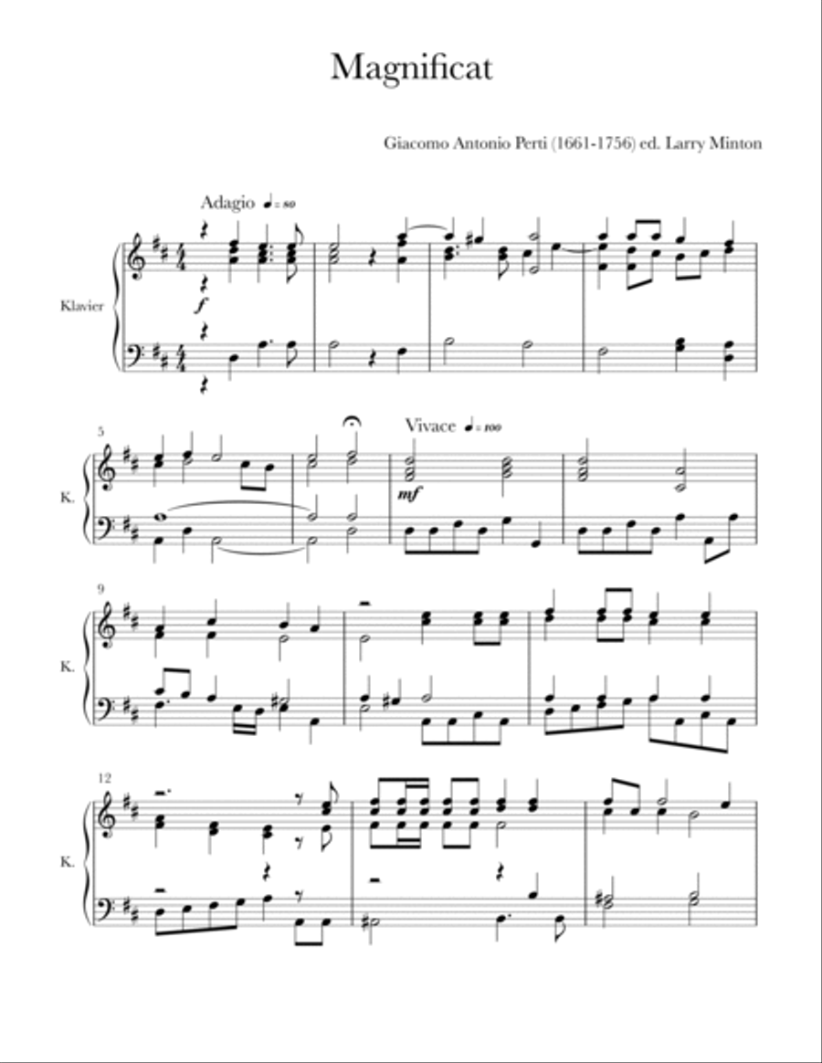 Magnificat in D - Parts Magnificat in D - Parts 4-Part scores gallery preview page 2