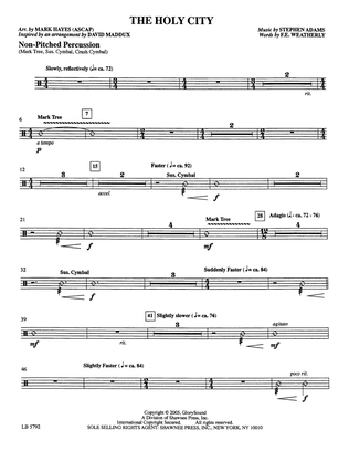 The Holy City (arr. Mark Hayes) - Un-pitched Percussion