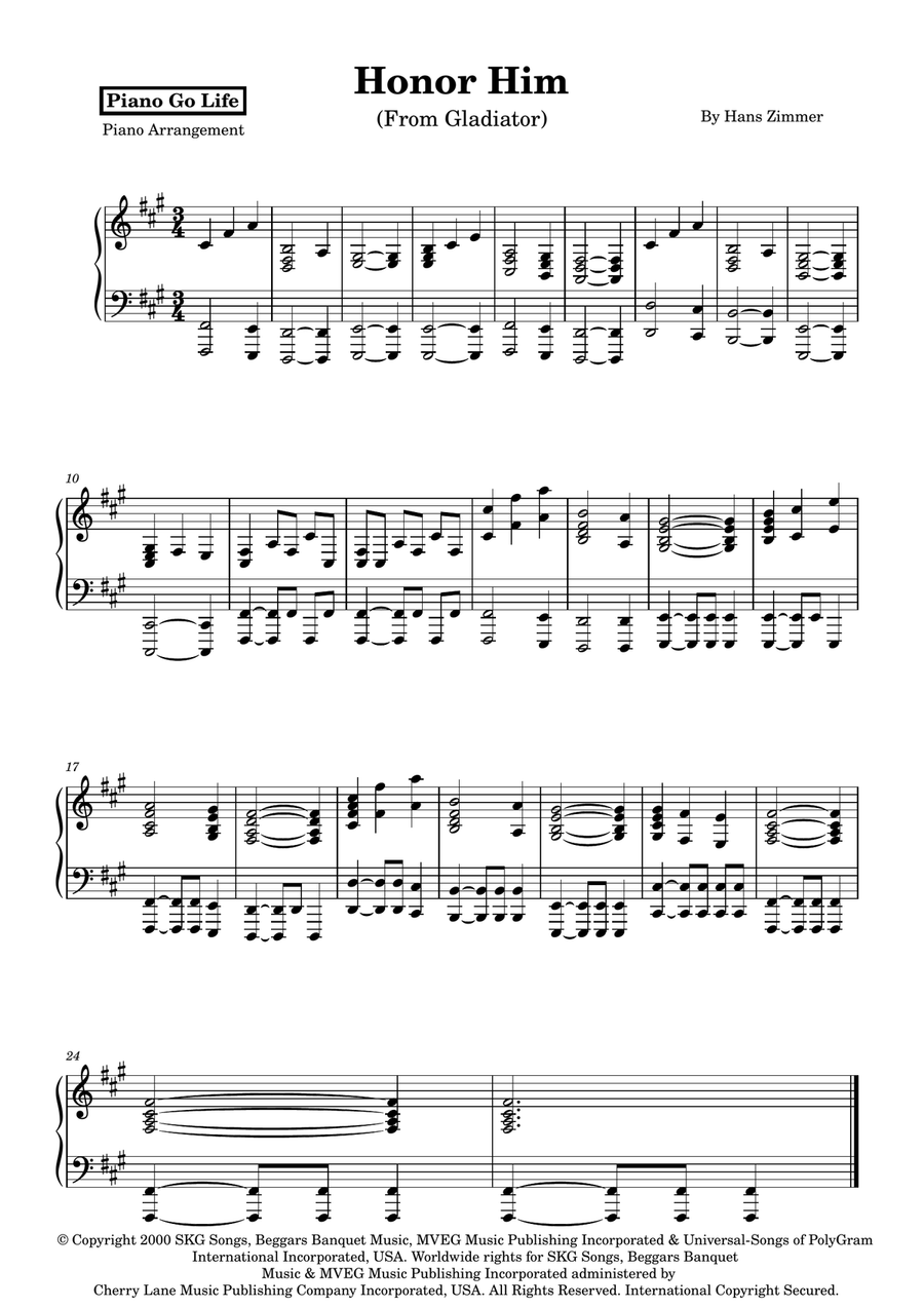 Honor Him Honor Him Piano Solo scores gallery preview page 1