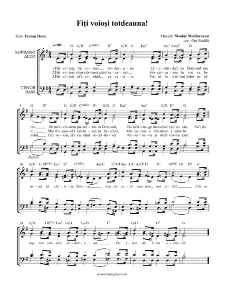 Fiți Voioși 4-Part scores gallery preview page 1