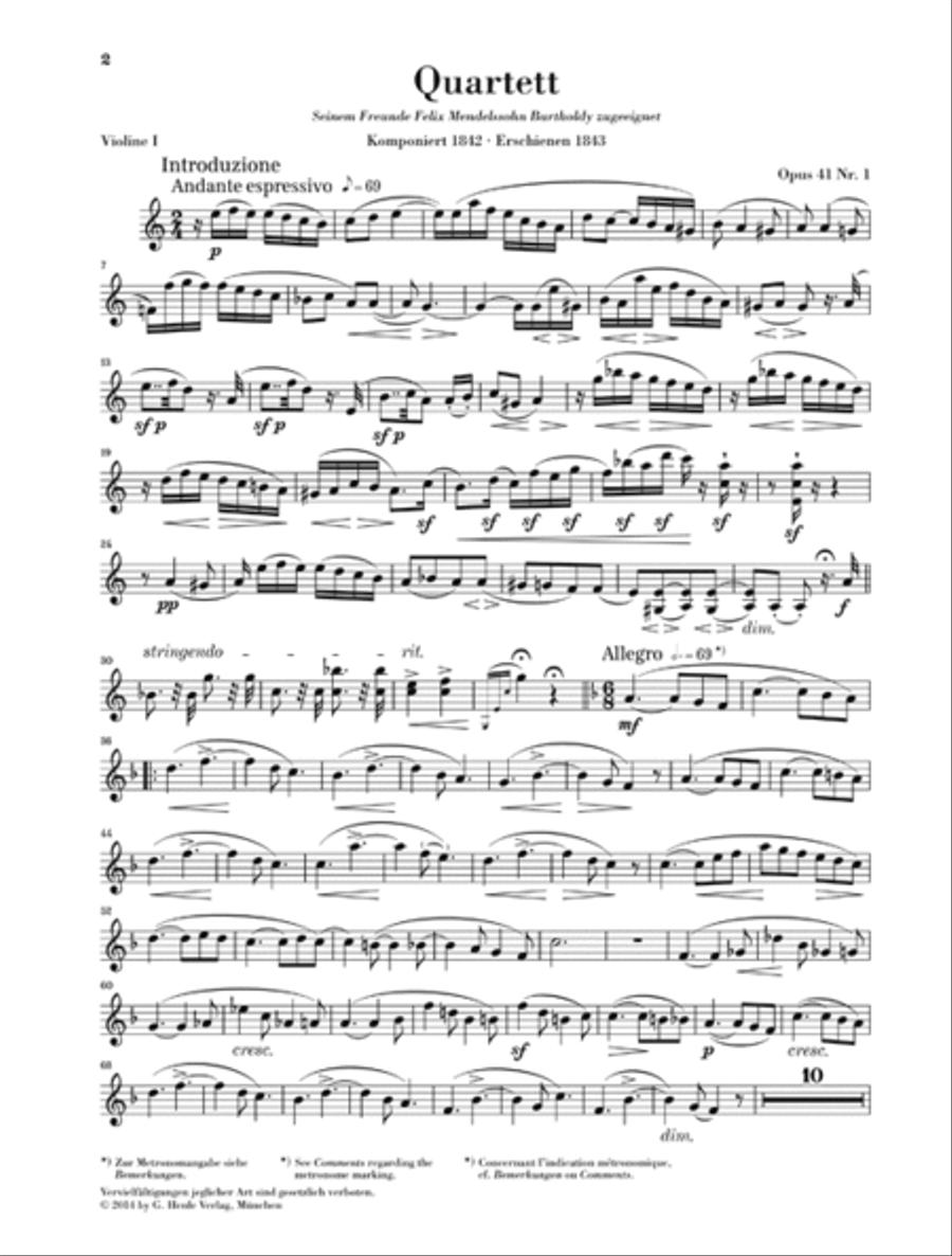 String Quartets Op. 41 String Quartet scores gallery preview page 2