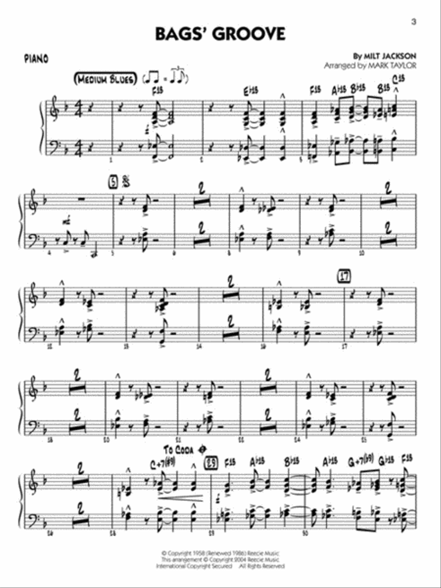 Jazz Classics - Piano Big Band scores gallery preview page 3