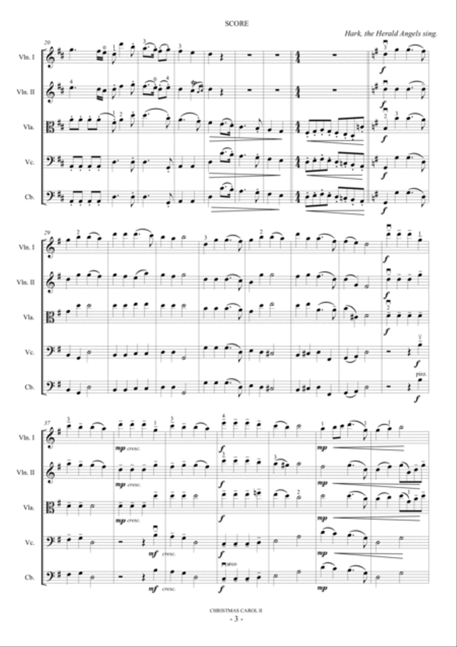 Christmas Carol Medley II (For String Orchestra) String Orchestra scores gallery preview page 3