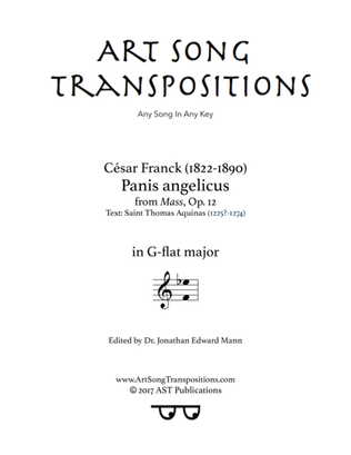 Book cover for FRANCK: Panis angelicus (transposed to G-flat major)