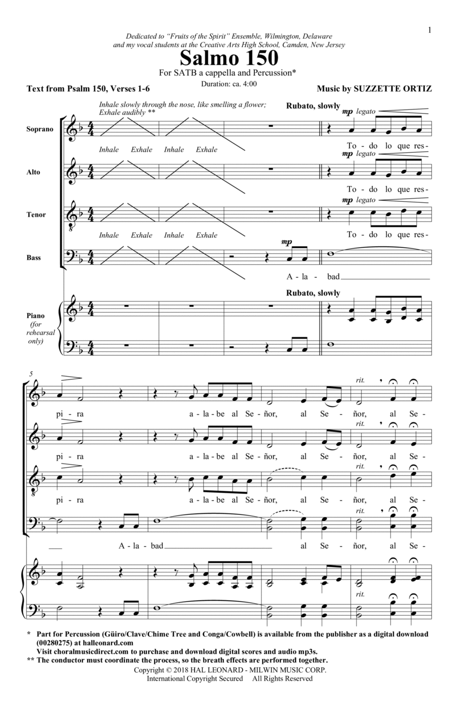 Salmo 150 Salmo 150 4-Part scores gallery preview page 1