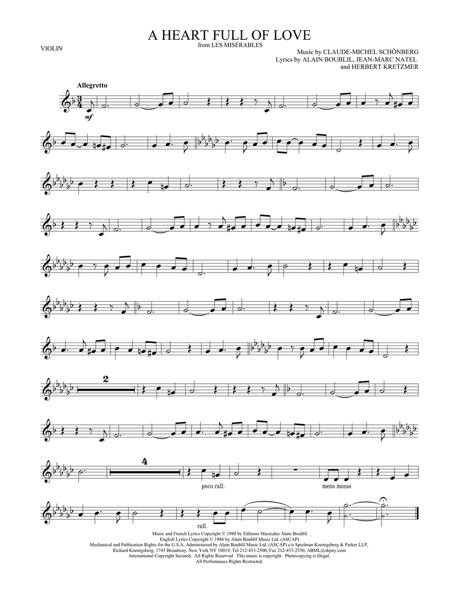 A Heart Full Of Love Violin Solo scores gallery preview page 1