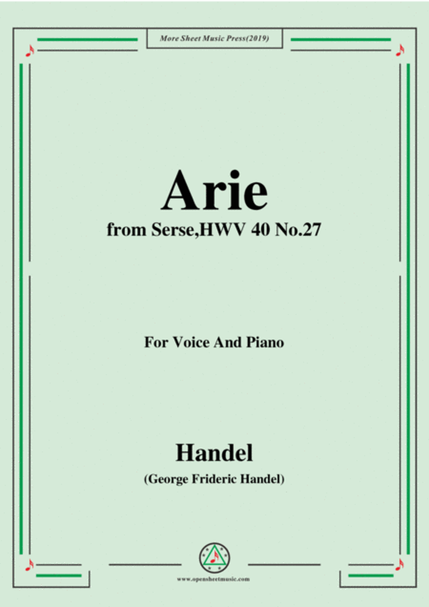 Handel-Arie,from Serse HWV 40 No.27,for Voice&Piano image number null