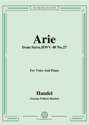 Book cover for Handel-Arie,from Serse HWV 40 No.27,for Voice&Piano