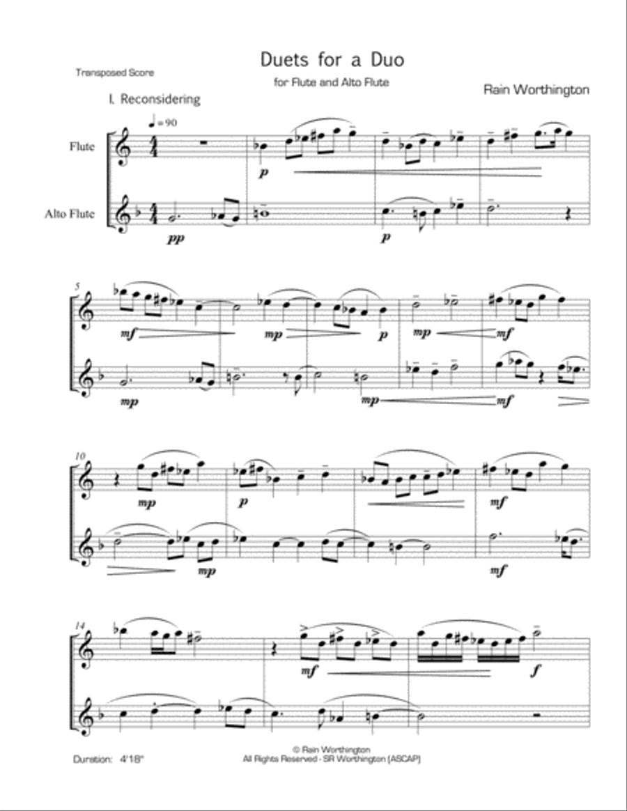 Duets for a Duo – for two flutes Flute Duet scores gallery preview page 2