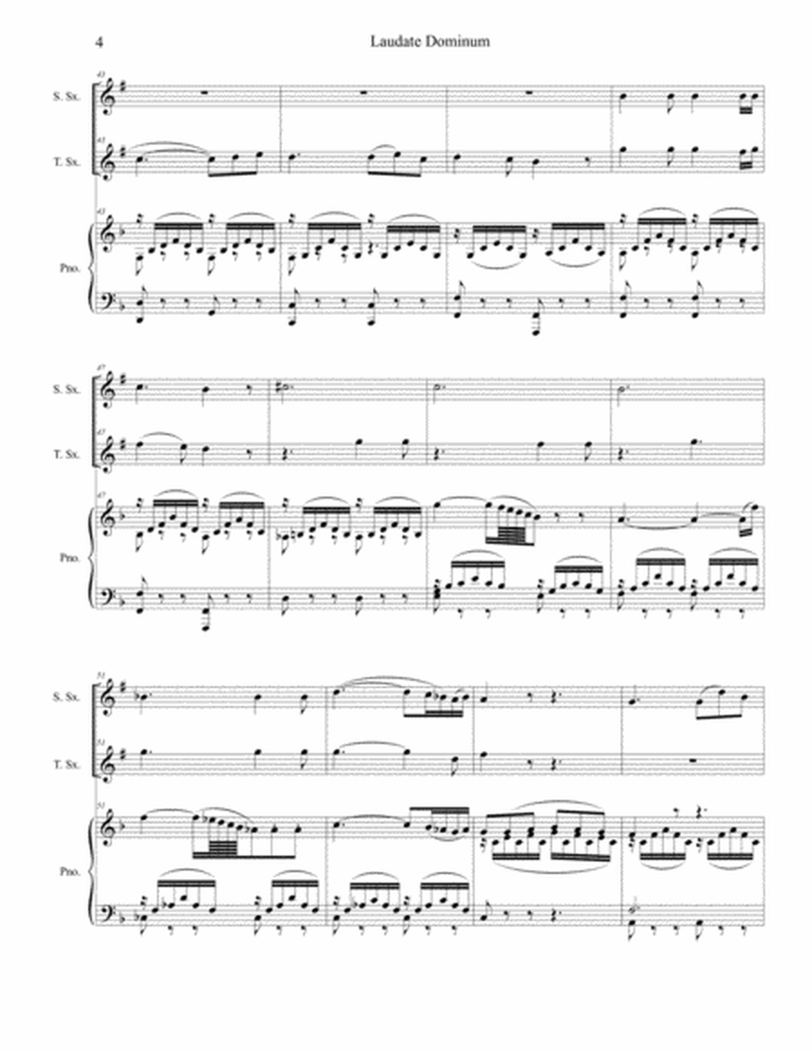 Laudate Dominum (Duet for Soprano & Tenor Saxophone - Piano Accompaniment) image number null