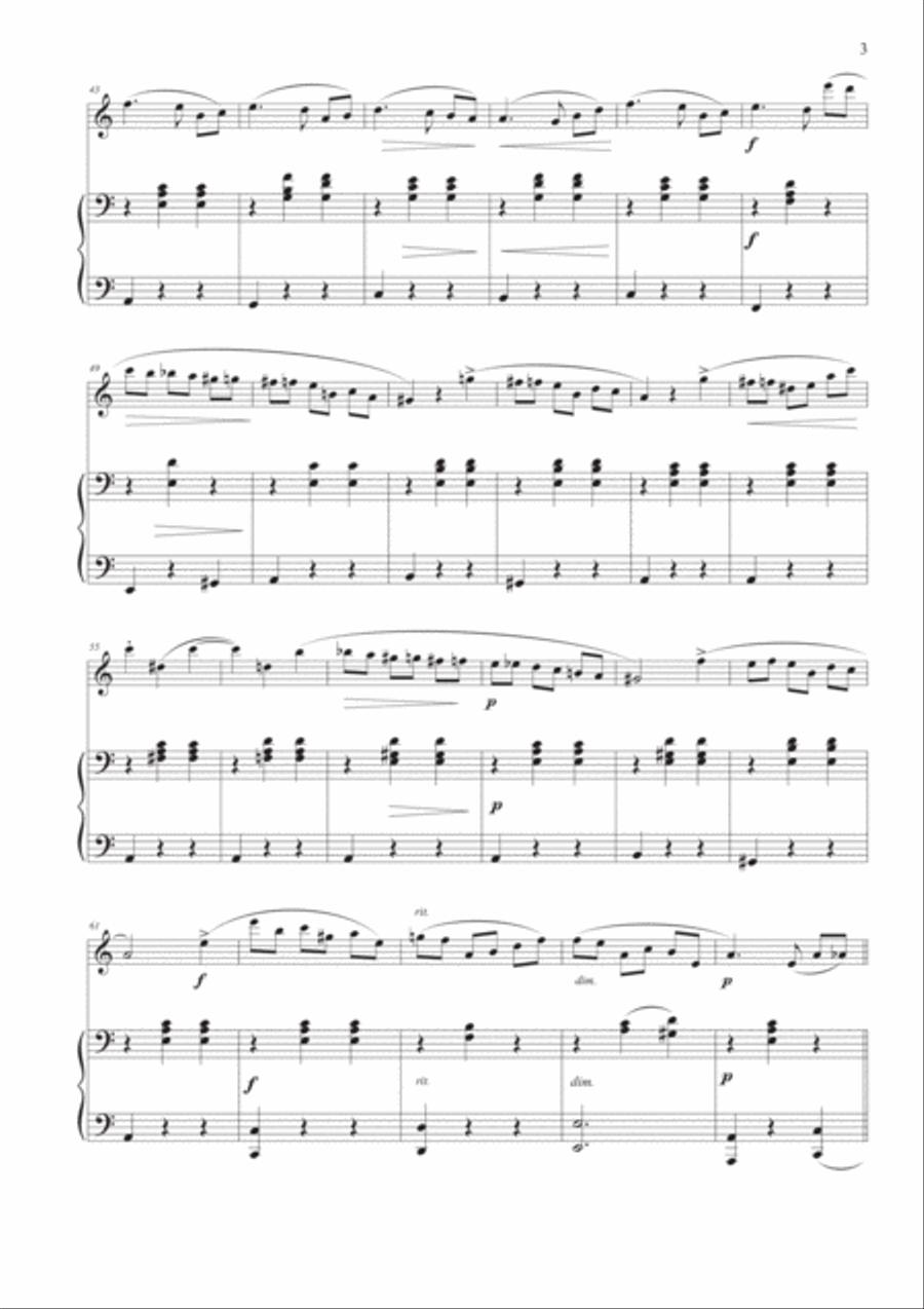 Waltz Op. 69, No. 2 for Violin and Piano Violin Solo scores gallery preview page 3