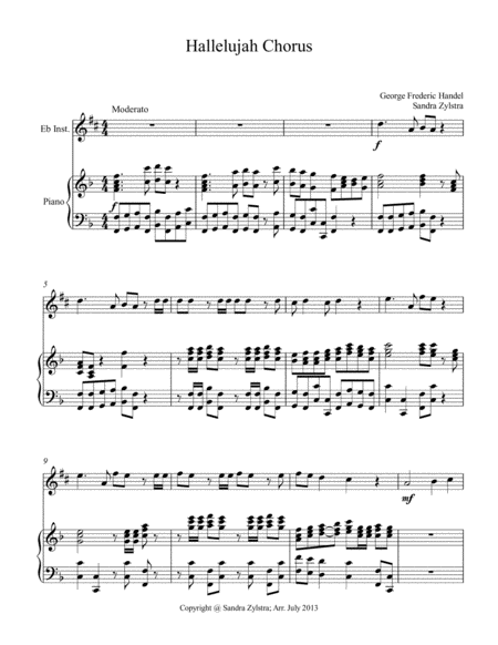 Hallelujah Chorus (treble Eb instrument solo) image number null