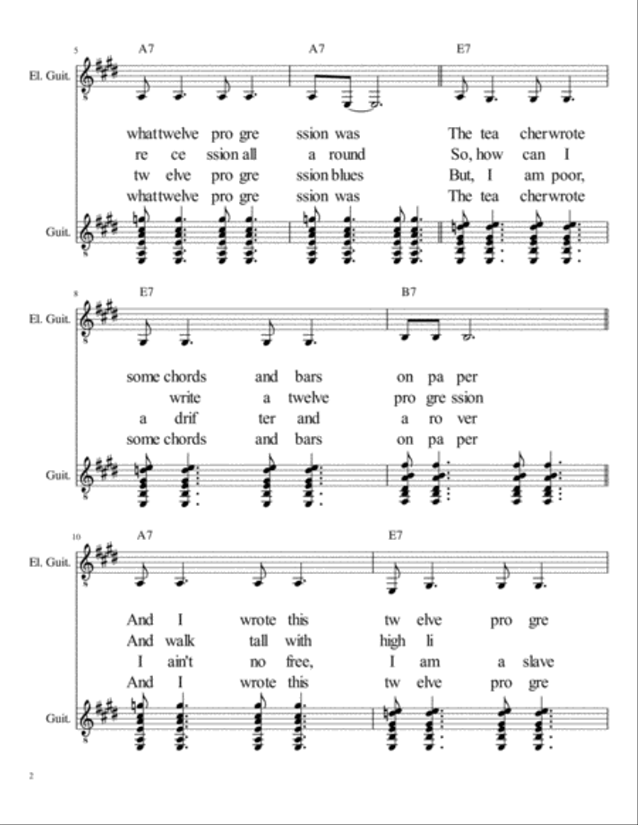 12 Progression Blues Electric Guitar scores gallery preview page 2