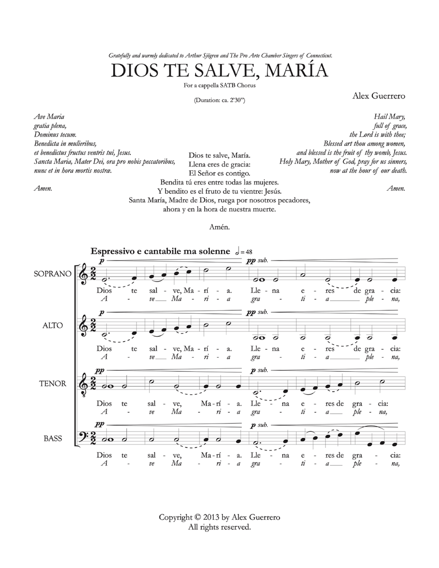 Dios te salve, María (Ave Maria) 4-Part scores gallery preview page 1