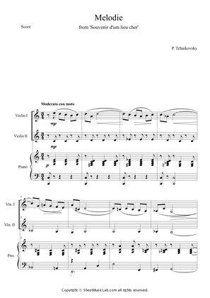 Book cover for Tchaikovsky: Souvenir d'un lieu cher, Op.42 Melodie (in C)