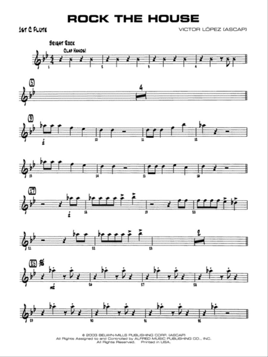 Rock the House: Flute Jazz Ensemble scores gallery preview page 1