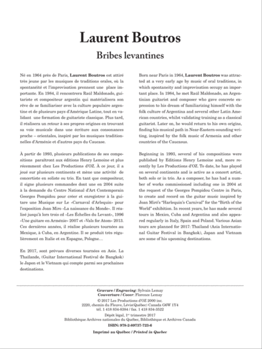 Bribes levantines Clarinet scores gallery preview page 1