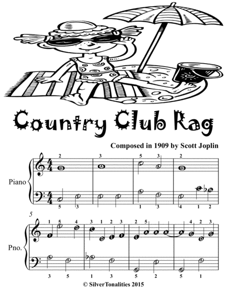 Country Club Rag Easiest Piano Sheet Music for Beginner Pianists 2nd Edition